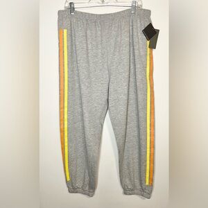 NWT Grayson Threads Gray Jogger Sweatpants. Multicolor Side Stripes. Size XL